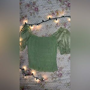 Green Off The Shoulder BRAND NEW NEVER WORN
